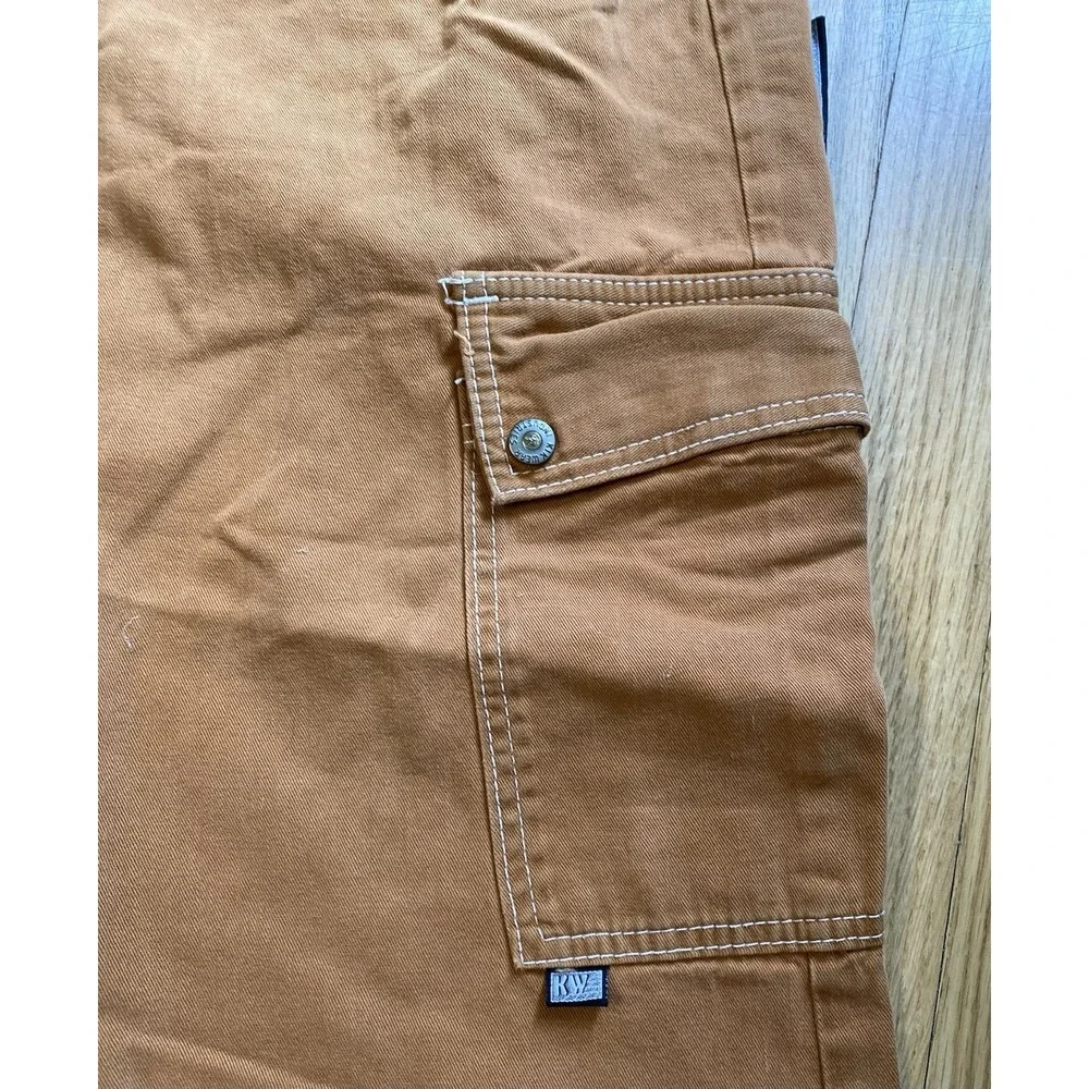 Vintage 90s Kikwear Baggy Wide Leg Cargo Pants - Brown Rave Skater Y2K